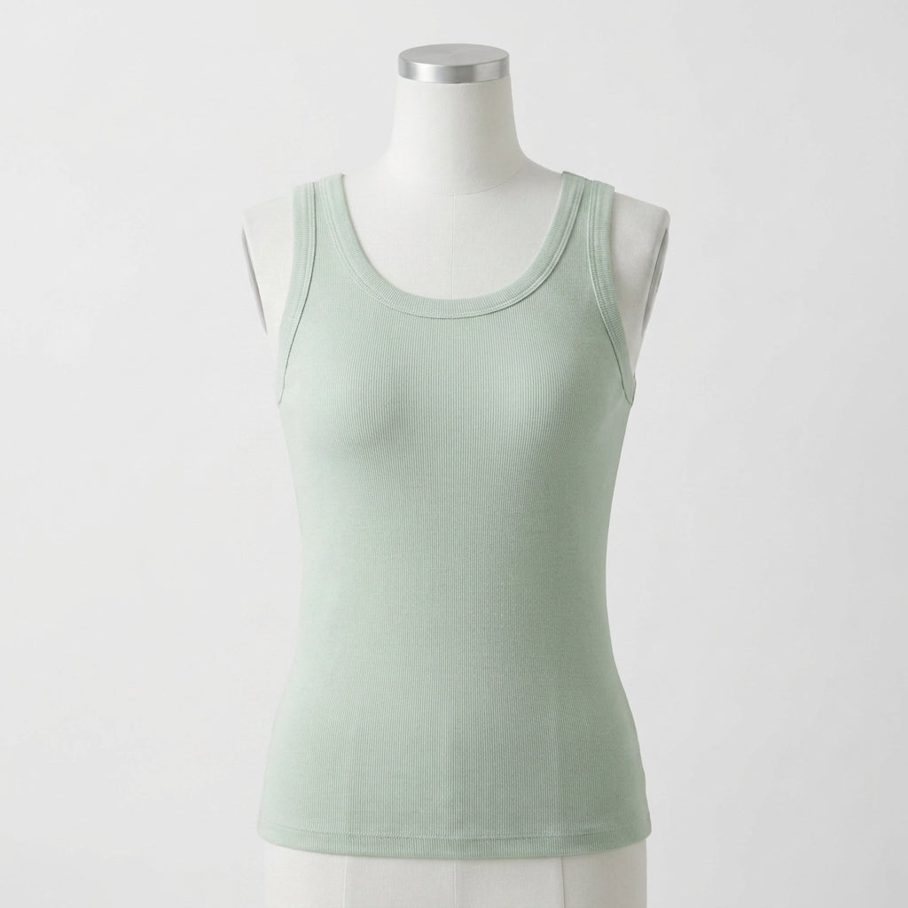 Maggie's Ribbed Cotton Built-in Bra Tank