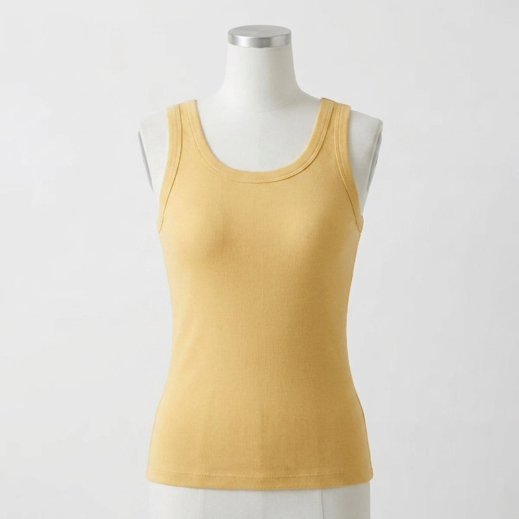 Maggie's Ribbed Cotton Built-in Bra Tank