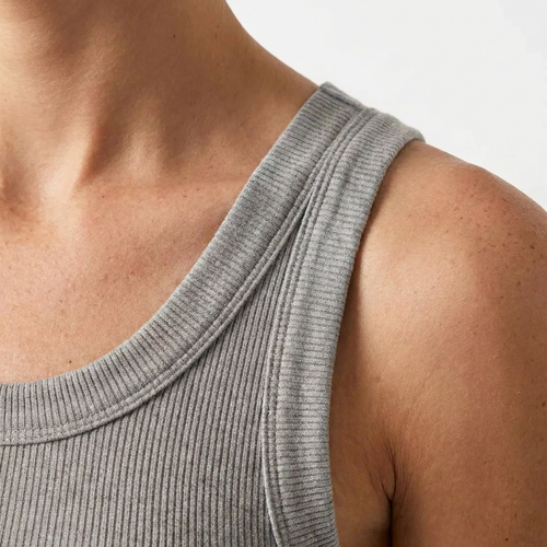 Maggie's Ribbed Cotton Built-in Bra Tank